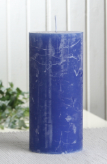 Rustik-Stumpenkerze, 15 x 7 cm Ø, blau