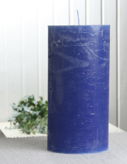 Rustik-Stumpenkerze, 20 x 10 cm Ø, blau