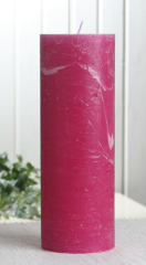 Rustik-Stumpenkerze, 20 x 7 cm Ø, fuchsia