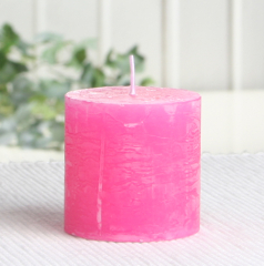 Rustik-Stumpenkerze, 5 x 5 cm Ø, pink