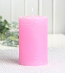 Rustik-Stumpenkerze, 8 x 5 cm Ø, rosa