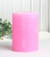 Rustik-Stumpenkerze, 10 x 7 cm Ø, rosa