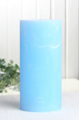 Rustik-Stumpenkerze, 15 x 7 cm Ø, hellblau
