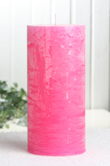 Rustik-Stumpenkerze, 15 x 7 cm Ø, pink