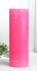 Rustik-Stumpenkerze, 20 x 7 cm Ø, pink