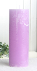 Rustik-Stumpenkerze, 20 x 7 cm Ø, flieder