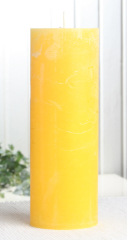 Rustik-Stumpenkerze, 20 x 7 cm Ø, zitronengelb