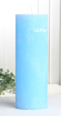Rustik-Stumpenkerze, 20 x 7 cm Ø, hellblau