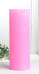 Rustik-Stumpenkerze, 20 x 7 cm Ø, rosa