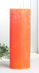 Rustik-Stumpenkerze, 20 x 7 cm Ø, mandarin-orange