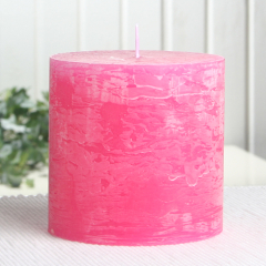 Rustik-Stumpenkerze, 10 x 10 cm Ø, pink