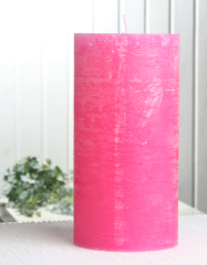 Rustik-Stumpenkerze, 20 x 10 cm Ø, pink