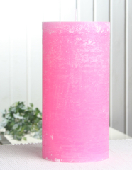Rustik-Stumpenkerze, 20 x 10 cm Ø, rosa