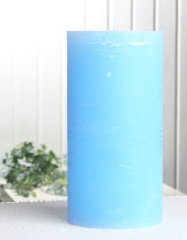 Rustik-Stumpenkerze, 20 x 10 cm Ø, hellblau