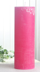 Rustik-Stumpenkerze, 30 x 10 cm Ø, pink