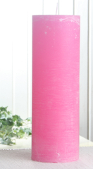 Rustik-Stumpenkerze, 30 x 10 cm Ø, rosa