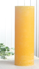 Rustik-Stumpenkerze, 30 x 10 cm Ø, zitronengelb