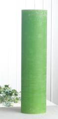 Rustik-Stumpenkerze, 40 x 10 cm Ø, apfelgrün