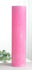 Rustik-Stumpenkerze, 40 x 10 cm Ø, rosa