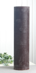 Rustik-Stumpenkerze, 40 x 10 cm Ø, kaffeebraun