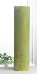 Rustik-Stumpenkerze, 40 x 10 cm Ø, pistaziengrün