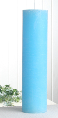 Rustik-Stumpenkerze, 40 x 10 cm Ø, hellblau