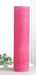 Rustik-Stumpenkerze, 40 x 10 cm Ø, pink