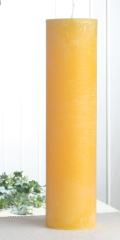 Rustik-Stumpenkerze, 40 x 10 cm Ø, zitronengelb