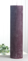 Rustik-Stumpenkerze, 40 x 10 cm Ø, pflaume-burgund