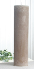 Rustik-Stumpenkerze, 40 x 10 cm Ø, sand