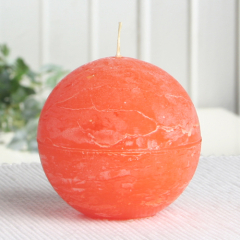 Rustik-Kugelkerze, 8 cm Ø, mandarin-orange