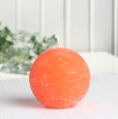 Rustik-Kugelkerze, 6 cm Ø, mandarin-orange