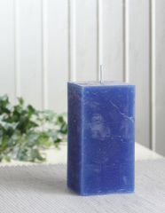 Rustik-Stumpenkerze, viereckig, 10 x 5 x 5 cm Ø, blau