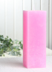 Rustik-Stumpenkerze, viereckig, 15 x 5 x 5 cm Ø, rosa