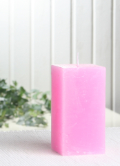 Rustik-Stumpenkerze, viereckig, 10 x 5 x 5 cm Ø, rosa