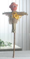 2er-Set Holzstecker Vogelscheuche, ca. 20 cm