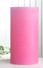 Rustik-Dreidochtkerze, 30 x 15 cm Ø, rosa