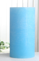 Rustik-Dreidochtkerze, 30 x 15 cm Ø, hellblau