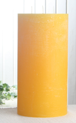 Rustik-Dreidochtkerze, 30 x 15 cm Ø, zitronengelb