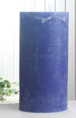 Rustik-Dreidochtkerze, 30 x 15 cm Ø, blau
