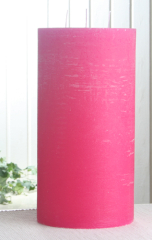 Rustik-Dreidochtkerze, 30 x 15 cm Ø, pink