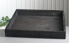 Holztablett, viereckig, groß, anthrazit, 30 x 30 x 4 cm