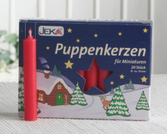 20er-Pack Puppenlichter / Geburtstagskerzen, 7x1 cm dick, Rot