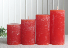 Rustik-Stumpenkerzen-Adventsset, mittel, 6 cm Ø, orange