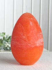 Rustik-Eikerze, durchgefärbt, groß ca. 13x8,5 cm mandarin-orange