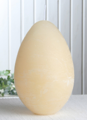 Rustik-Eikerze, durchgefärbt, XL, ca. 16 x 11 cm, creme