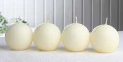 Kugelkerzen, 4er-Pack, 6 cm Ø, elfenbein-champagner