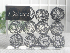 Deko-Drahtbälle 30 mm Ø, 12er-Packung, schwarz