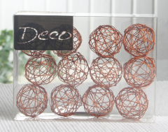 Deko-Drahtbälle 30 mm Ø, 12er-Packung, braun
