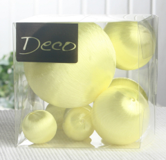 Deko-Seidenbälle, 10-teiliges Set in 3 Größen sortiert, gelb
